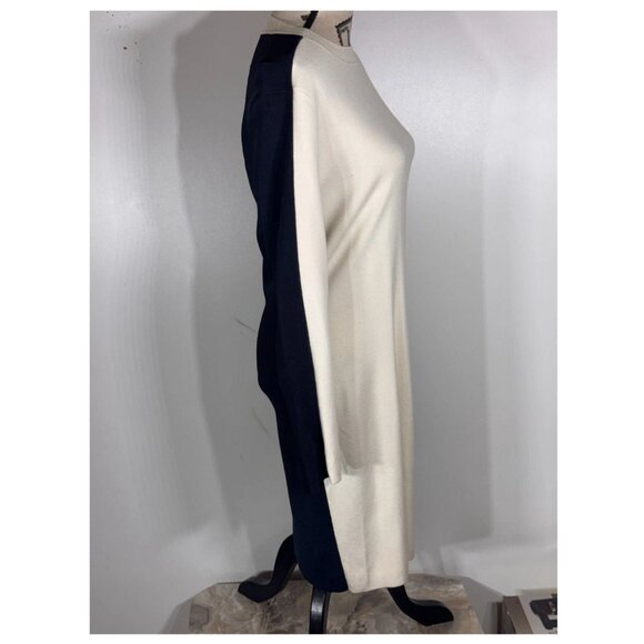 Rag & Bone Wool Knit Navy / Cream Sweater Dress, Womens Size Large - Picture 3 of 5